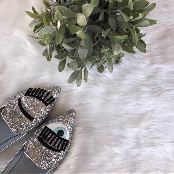 Metallic glittery pointy loafers - Picture 3 of 8